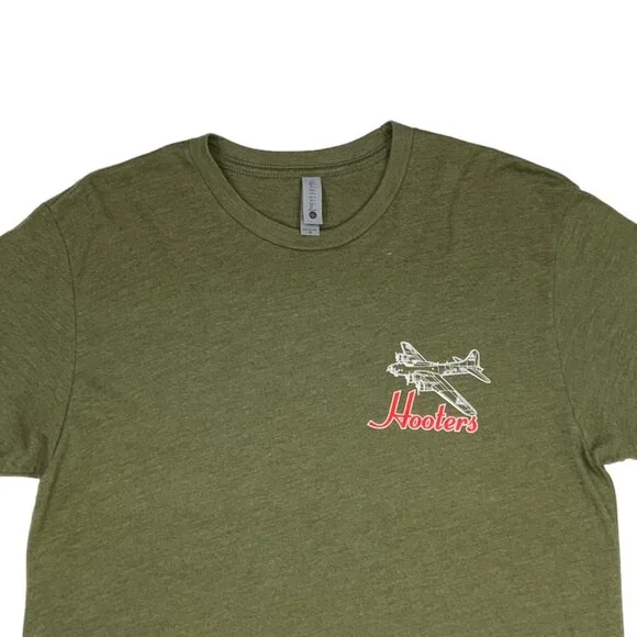 Hooters Girl Next Level Apparel Graphic Tee Shirt M Green - Picture 6 of 11